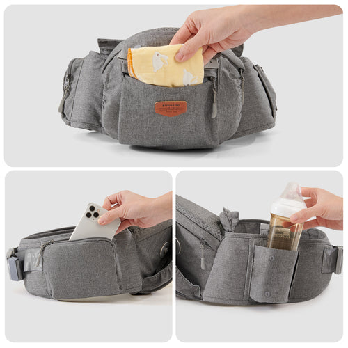 Porte-bébé Ergonomique 3-en-1 avec Siège à Hanche